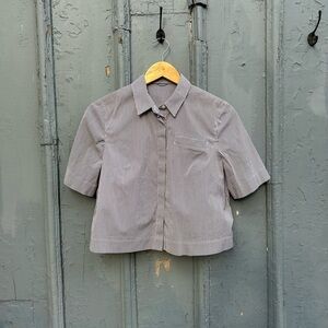 Kit & Ace Pinstripe Crop Shirt, Size S/M